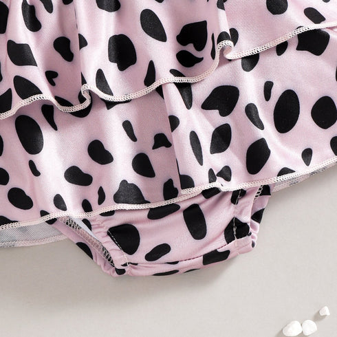 Summer Girl's Leopard Shoulder Swimsuit