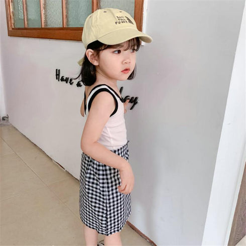 Girls Summer Vest Skirt Suit