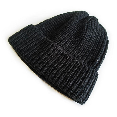Solid color knitted wool hat 17.32-23.62 inches