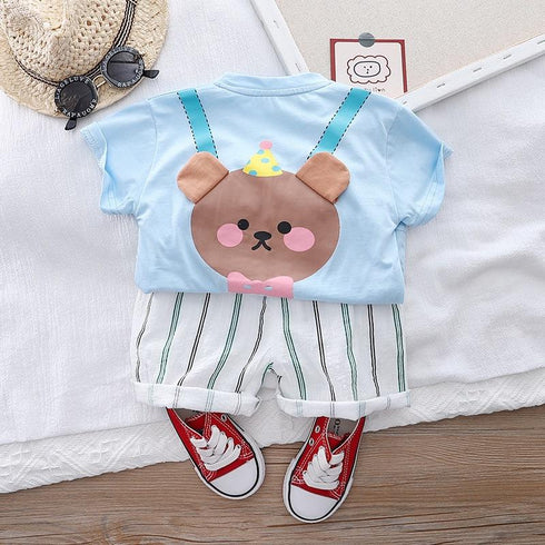 Children's Summer Dress Short Sleeve Set