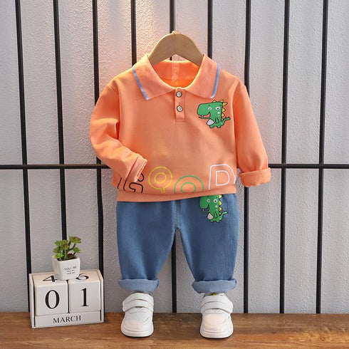 Boy's Spring and Autumn Two-Piece Set