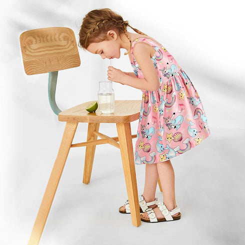 Summer New Girls Suspender European And American Dress Fashion Printing Foreign Style Girl Princess Dress