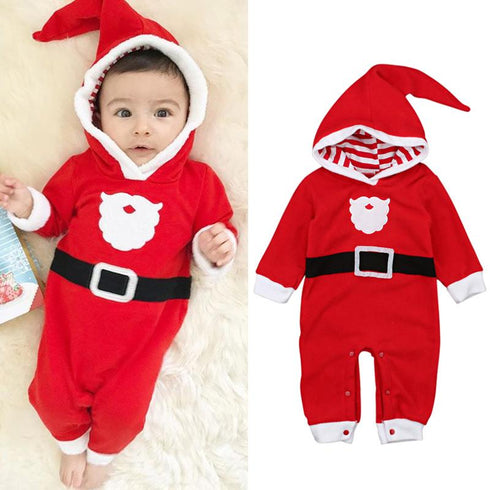 Christmas Velvet Hooded Jumpsuit