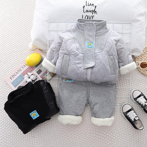 Winter Children Thickened Long Sleeve Pants Set Two-Piece Set