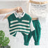 Spring and autumn boys casual sweater waistcoat set of three