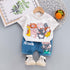 Cartoon Zoo Jeans Casual Two-piece Set