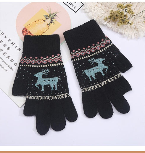 Fawn plus velvet padded cold-proof warm riding gloves