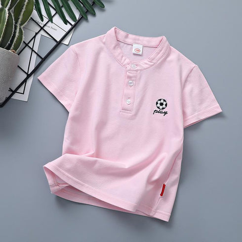 Summer children stand collar short sleeve