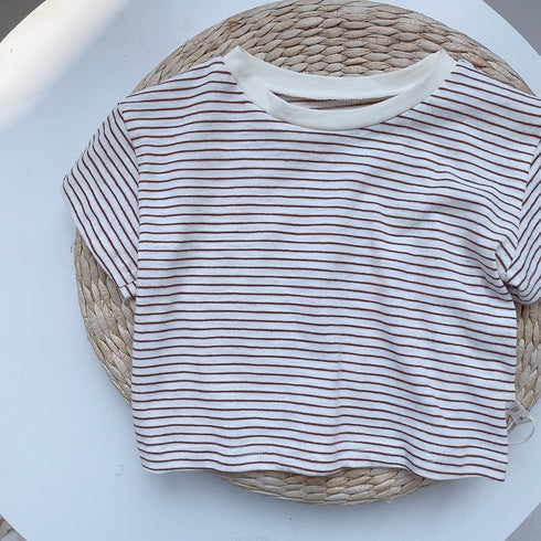 Cotton T-shirt Contrast Collar Bonded T-shirt Comfortable Top