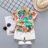 Summer Boys' leaf print short sleeve suit