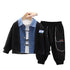 Boys winter suit plus velvet sweater set of three