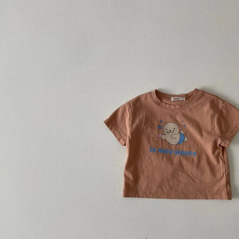 Sea Lion Round Neck Short Sleeve Simple T