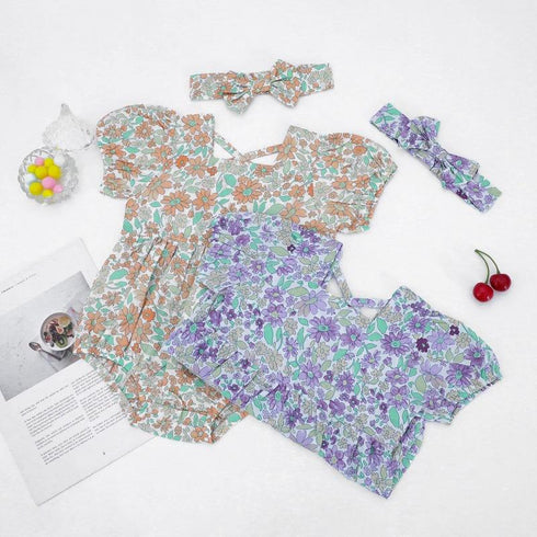 Newborn baby short sleeve jumpsuit
