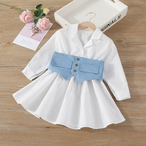 Girl's White Simple Dress