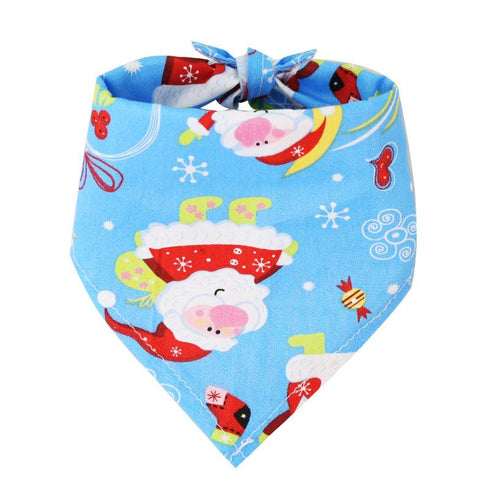 Small, medium and large dog dog cat triangle saliva towel Christmas decorative scarf