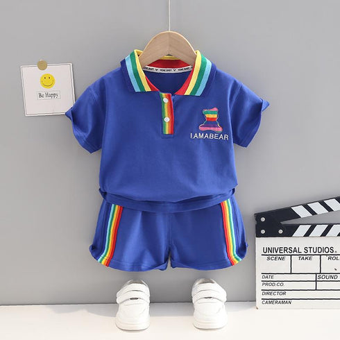 Lapel Short Sleeve Suit Casual Shorts Two Piece Set