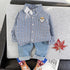 Boys spring and autumn long sleeve suit two-piece set
