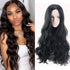 Women's black medium-length curly hair wig