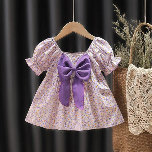 Baby Girl Short Sleeve Princess Dress Girl Floral Dress Summer New