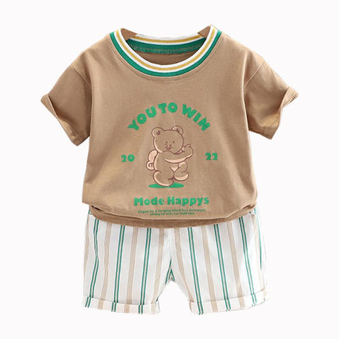 Summer Children's Short Sleeve Shorts Set