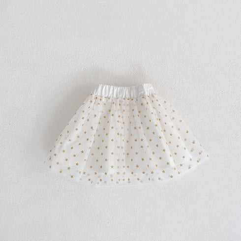 Baby printed fly sleeve ha clothes star mesh skirt two-piece suit