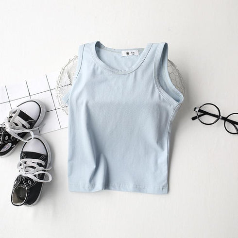 Summer children's vest camisole solid cotton bottoming shirt children's vest