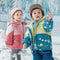 Children's Patchwork Contrast Three-in-One Windproof Clip Hooded Warm Coat
