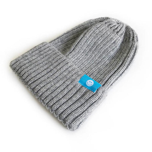 Warm knitted smiling face multicolor hat 13.77 inches