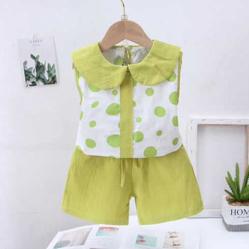 Girl's vest T-shirt two-piece suit