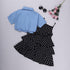 Girl's Short-Sleeve Denim Jacket Dot Skirt