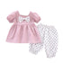 Girls summer short sleeve suit two-piece set