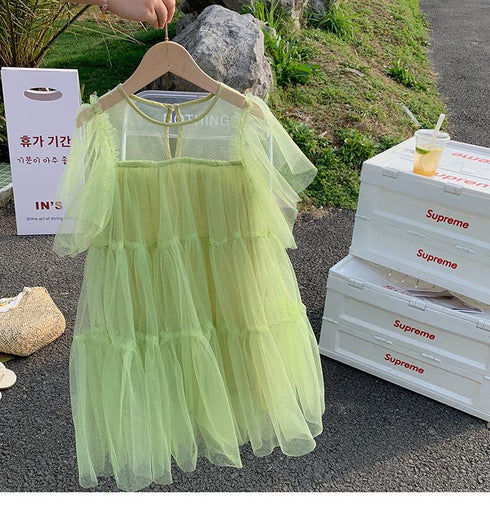 Children's Sweet Gauze Puffy Princess Skirt