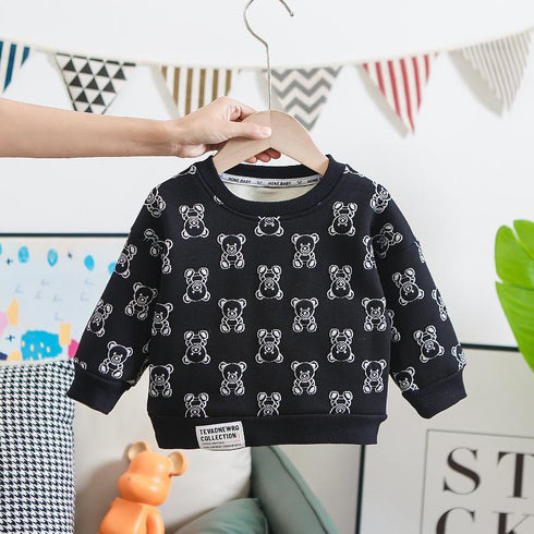 Winter children's velvet suit two-piece set