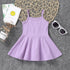 Children's Cotton Suspender Solid Color Dress