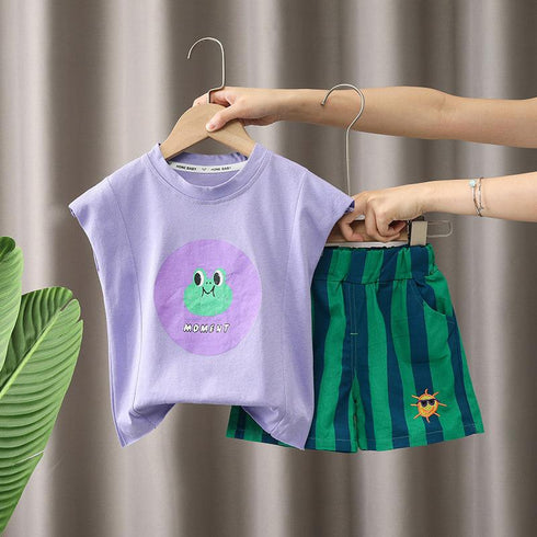 Camisole Suit Vest Thin Children Sleeveless Two Piece Set