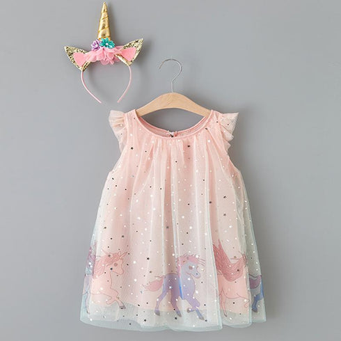Girl's Princess Dress With Hair Hoop