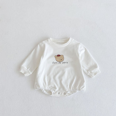 Spring and autumn bear head printed long sleeve ha coat and printed leggings