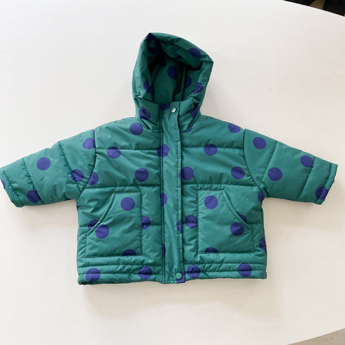Children's cotton-padded jacket padded hooded polka dot cotton-padded clothes baby polka dot coat