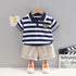 Baby Stripe Short Sleeve Shorts Set