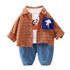 Children's Plaid Shirt Long Sleeve Set Three-Piece Set