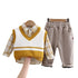 Autumn and winter boys sweater waistcoat three-piece suit