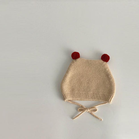 Autumn and winter super cute lace-up ear protection cap 15.3-17.7 inches