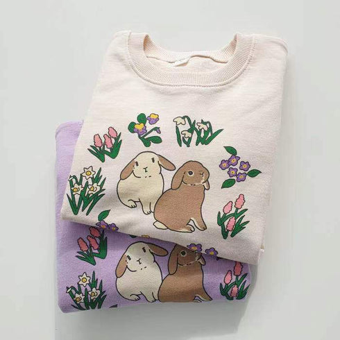Rabbit Flower Long Sleeve Sweat