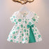 Summer Short Sleeve Bow Baby Girl Dress Girl Floral Princess Dress