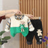 Winter boys shirt long sleeve set three-piece set