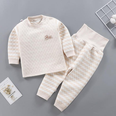 Baby's Three-Layer Cotton Underwear Set Thickened Autumn Jacks Thermal Underwear Set
