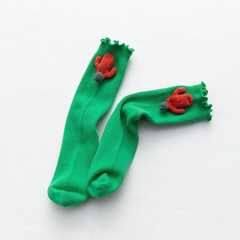 Stereo cactus children pile socks agaric curled leg socks
