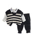 Spring and autumn boys casual sweater waistcoat set of three