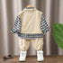 Boys spring and autumn long sleeve shirt trousers waistcoat set of three