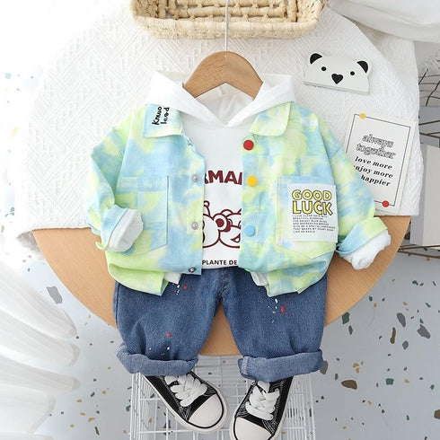 Boy's Spring and Autumn Dress Three-Piece Set
